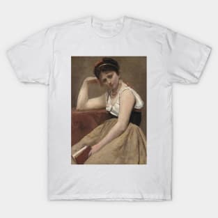 Interrupted Reading by Jean-Baptiste-Camille Corot T-Shirt